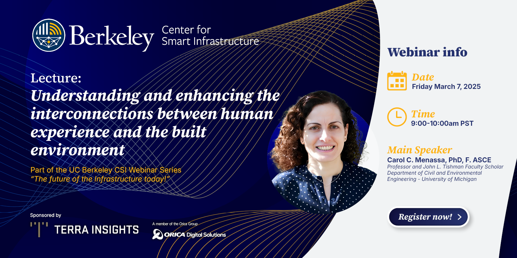 "Lecture: Understanding and enhancing the interconnections between human experience and the built environment", part of "The future of Infrastructure today!" webinar series
