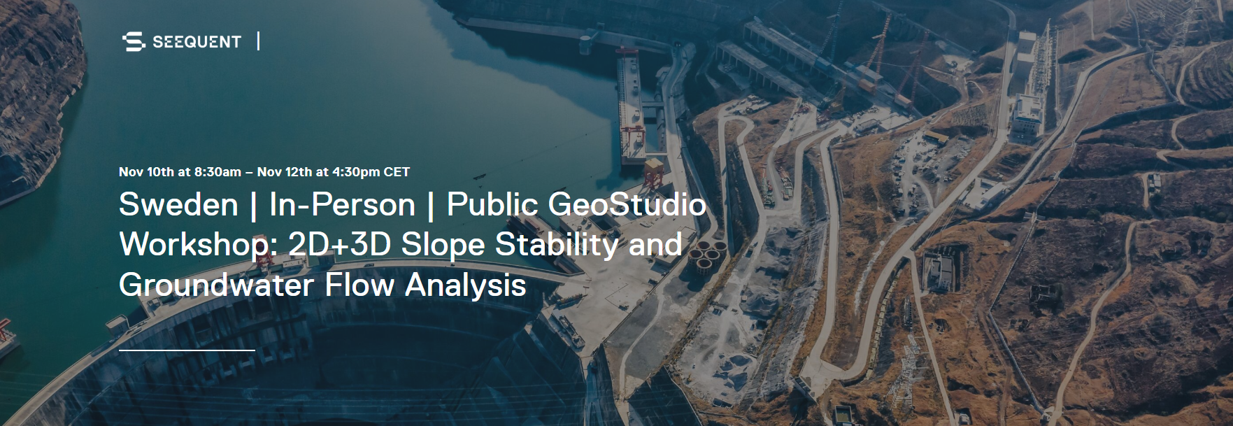 Sweden | In-Person | Public GeoStudio Workshop: 2D+3D Slope Stability and Groundwater Flow Analysis