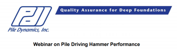 Webinar on Pile Driving Hammer Performance