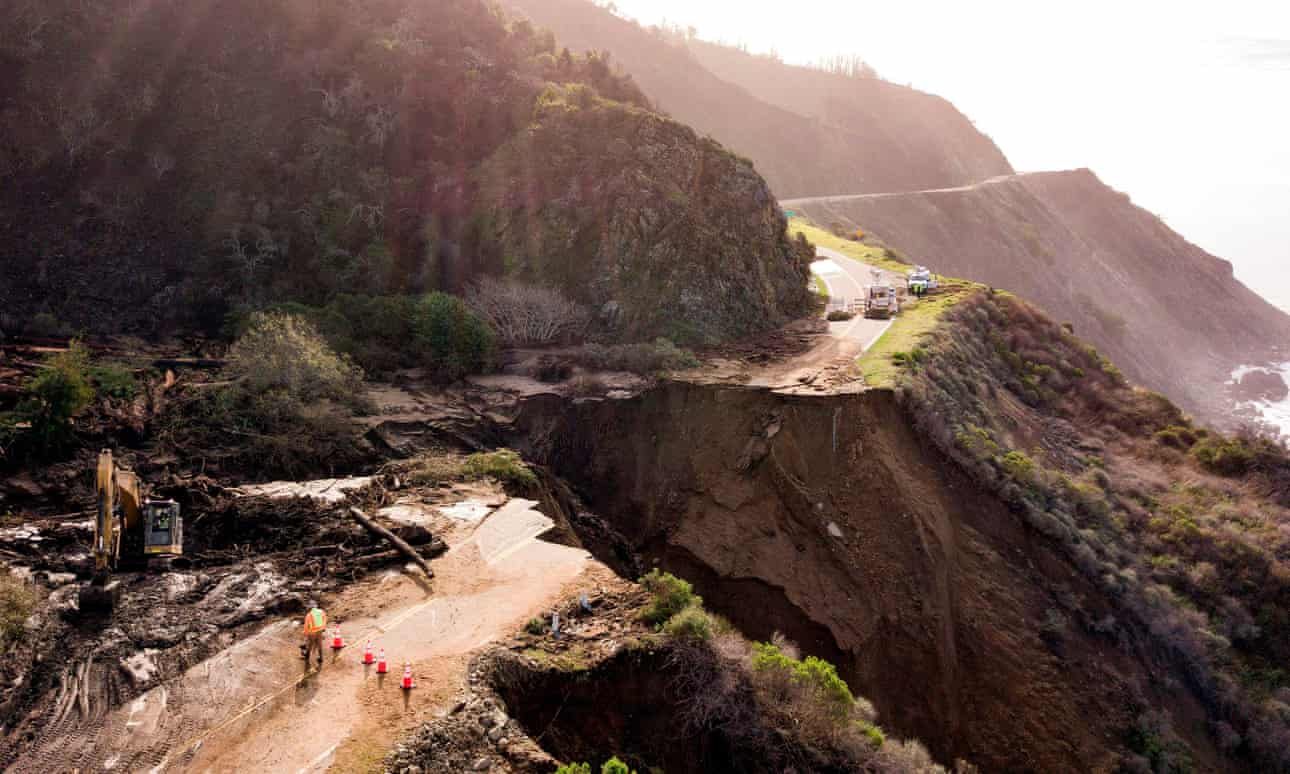Landslide swept away section of Highway 1 in California