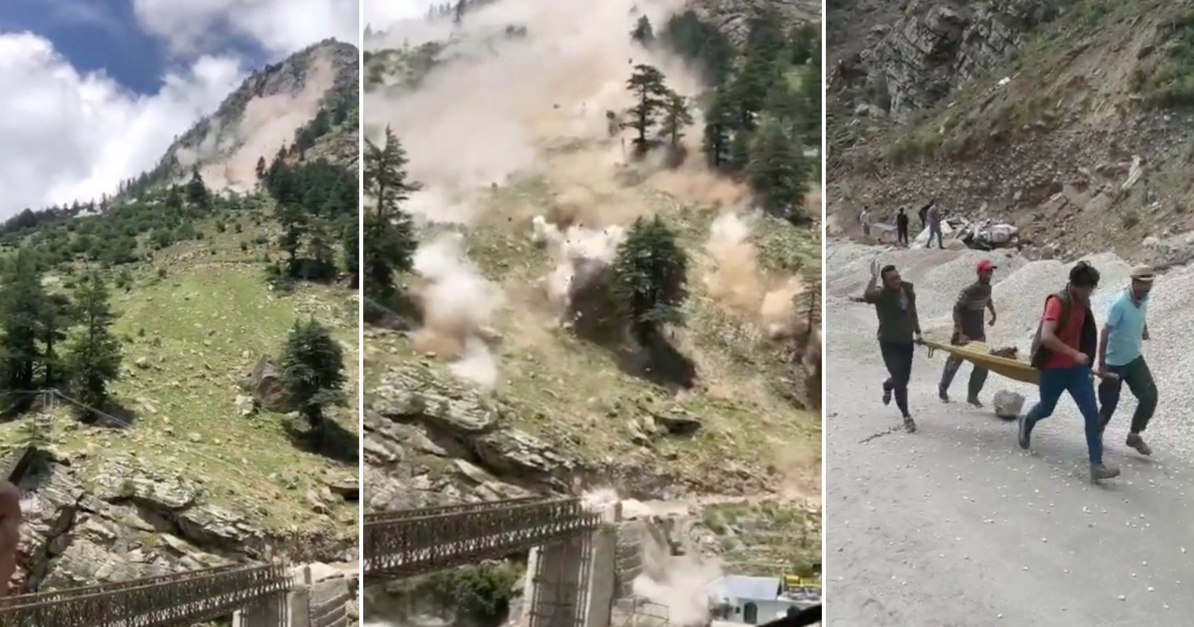Bridge destroyed by rockslide in India: At least 9 casualties ...