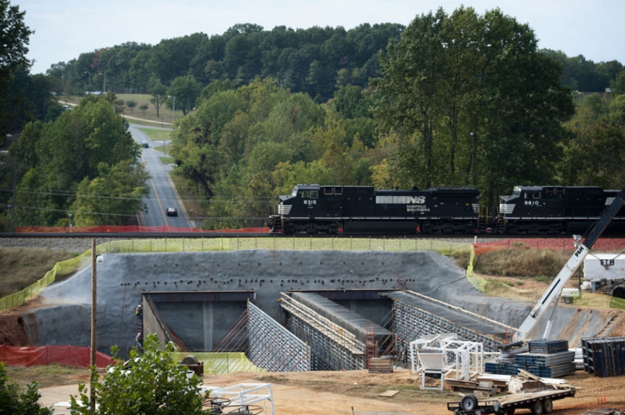 7million concrete tunnel under railroad lines at Liberty University