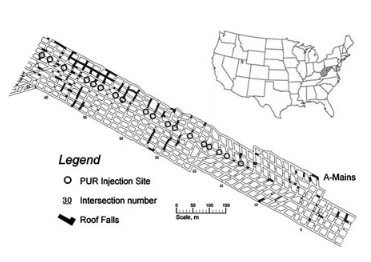 West Virginia Roof Falls and PUR stabilization points